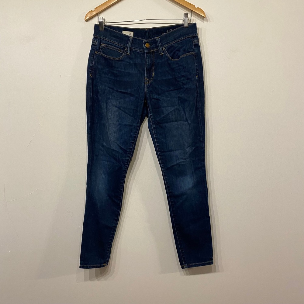 Gap 1969 Legging Jeans Womens 28s Dark Wash Denim Slim Fit Stretch Blue Pant